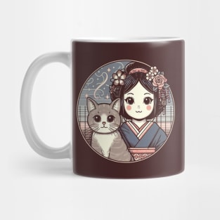 Japanese cat with Retro Anime Mug